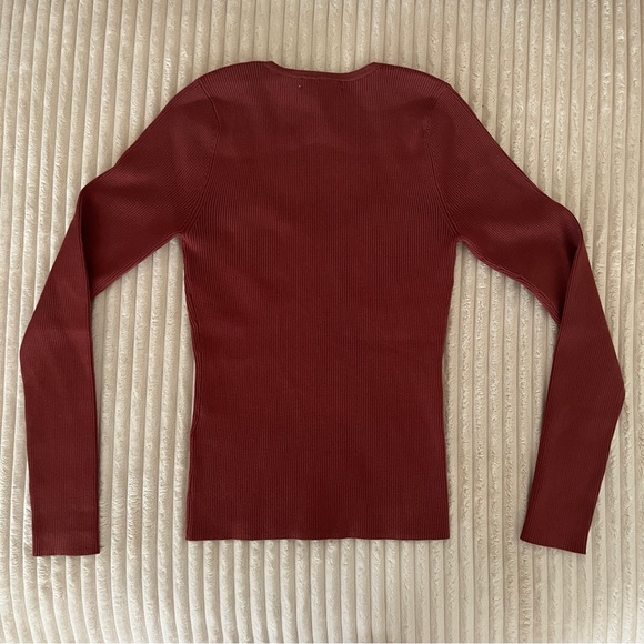 NWT Madewell Wide Rib Sweater Top - Small - Stained Mahogany - Picture 8 of 8